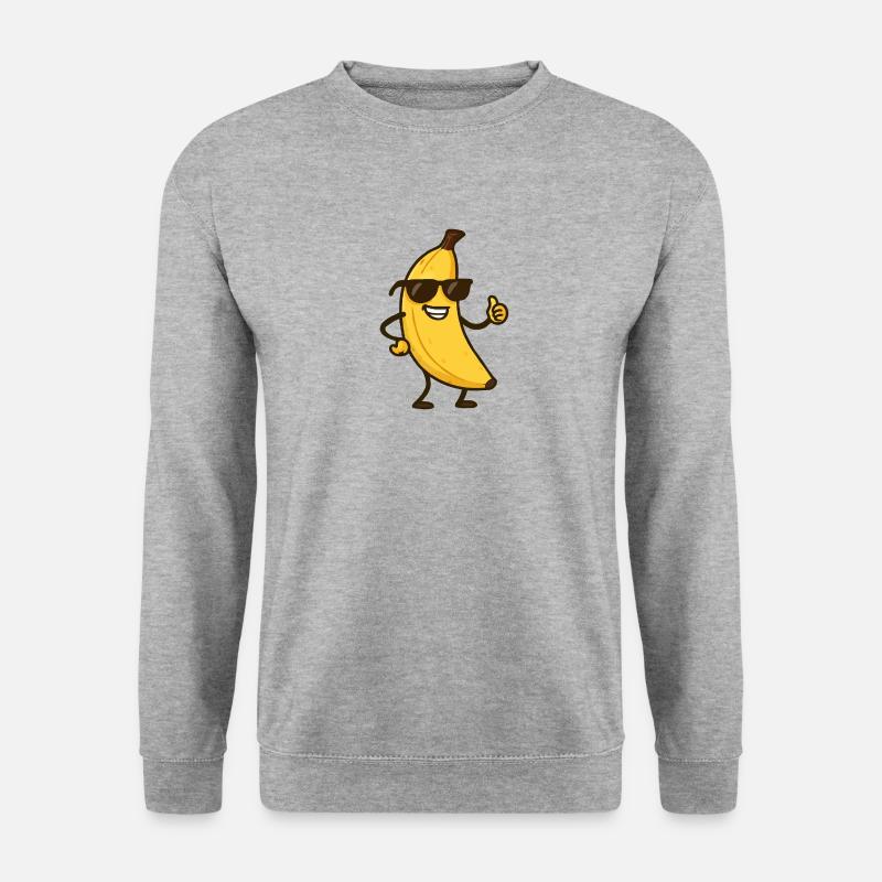 Banan tegneserie - Unisex sweater - hvidgrå meleret