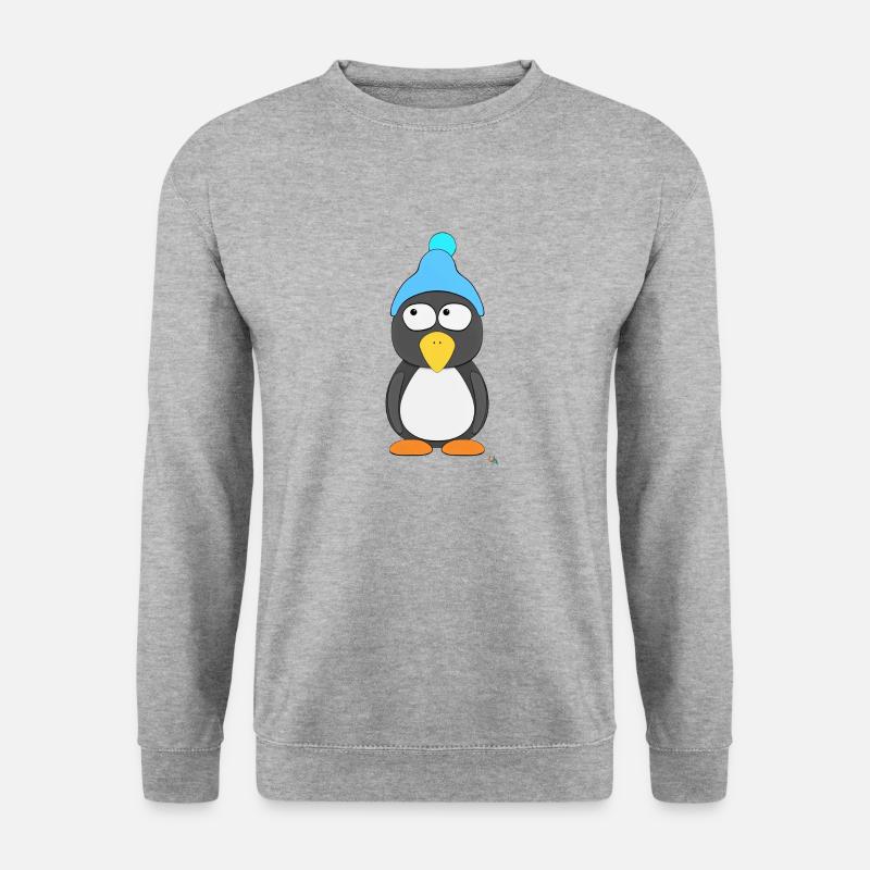 Pinguin - Unisex Pullover - Weißgrau meliert