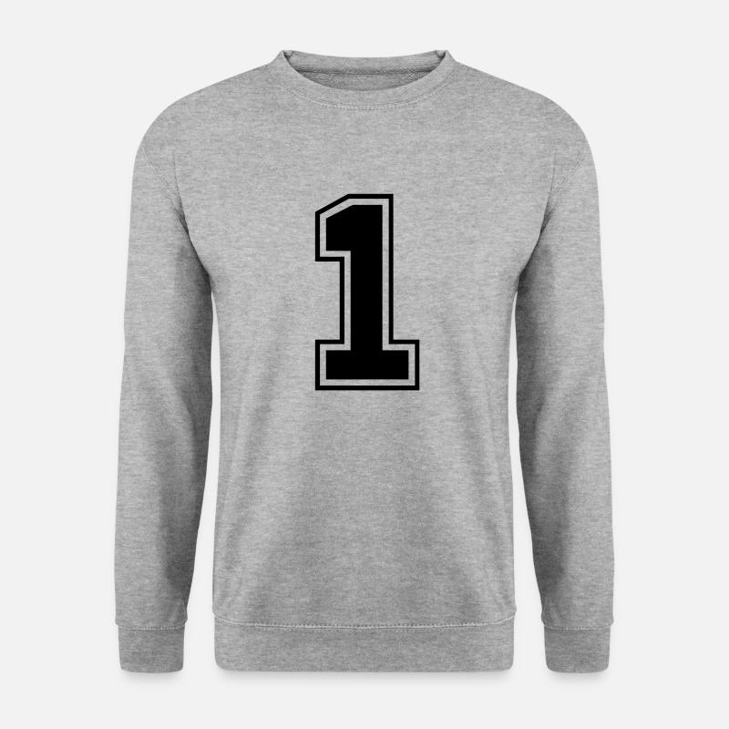 eins - Unisex Pullover - Weißgrau meliert