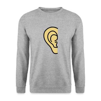 ear - Unisex Sweatshirt - salt & pepper - Front - Alina (178cm) & Michal (187cm)