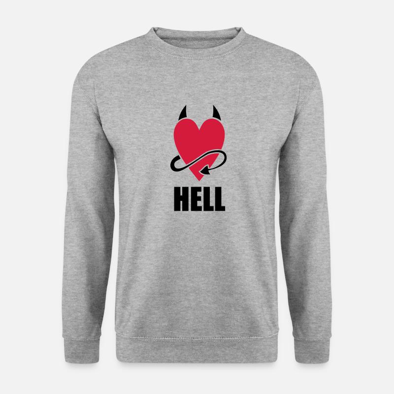Heart Hell - Unisex Pullover - Weißgrau meliert