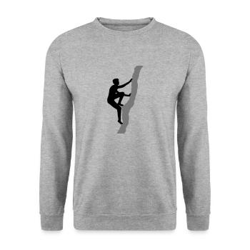 freeclimber gipfelstuermer kletterer klettern berg - Unisex Pullover - Weißgrau meliert - Vorne - Alina (178cm) & Michal (187cm)