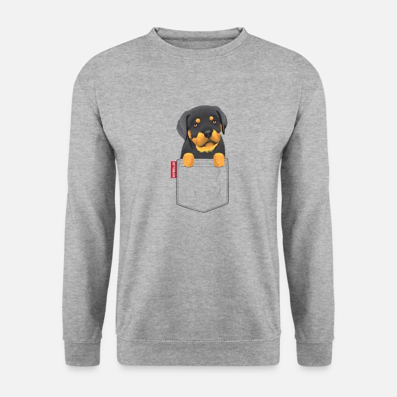 Rotweiller Tasche - Unisex Pullover - Weißgrau meliert