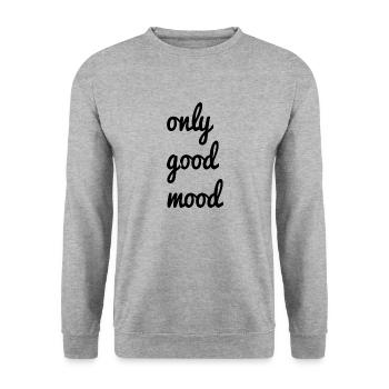 only good mood - Unisex Pullover - Weißgrau meliert - Vorne - Alina (178cm) & Michal (187cm)