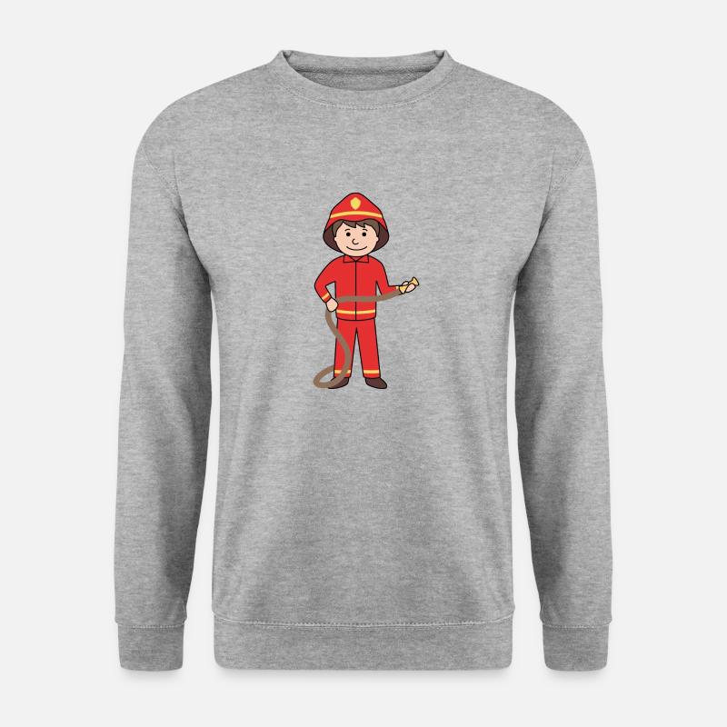 Feuerwehrmann - Unisex Pullover - Weißgrau meliert