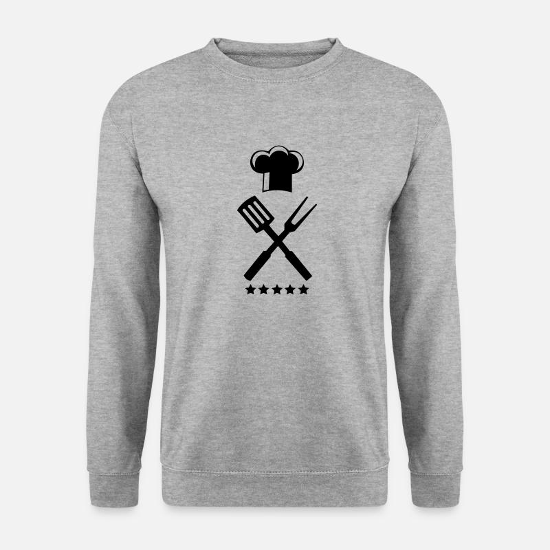 Koch Besteck 5 Sterne - Unisex Pullover - Weißgrau meliert