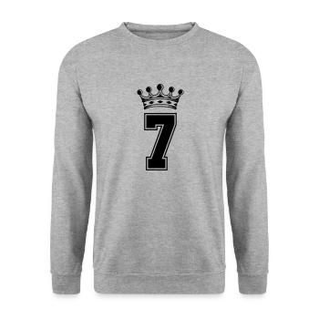 7 krone - Unisex Pullover - Weißgrau meliert - Vorne - Alina (178cm) & Michal (187cm)