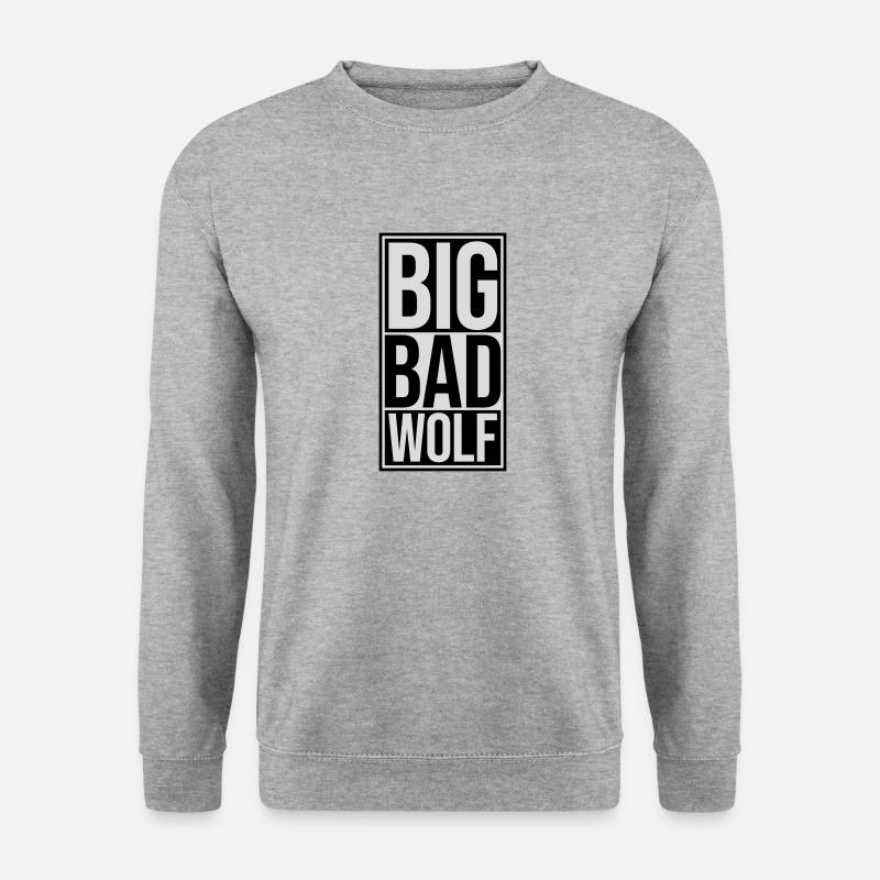 big bad wolf Zitat - Unisex Pullover - Weißgrau meliert