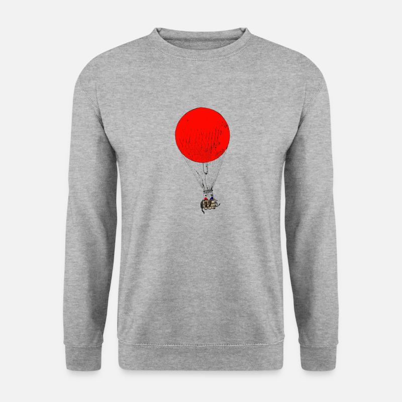 Heißluftballon - Unisex Pullover - Weißgrau meliert