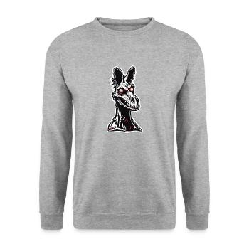 Känguru / Tier / Australien / Beuteltier / Outback - Unisex Pullover - Weißgrau meliert - Vorne - Alina (178cm) & Michal (187cm)
