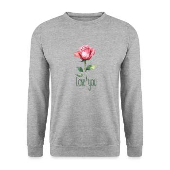 Je t’aime - Sweat-shirt Unisexe - gris chiné - Devant - Alina (178cm) & Michal (187cm)