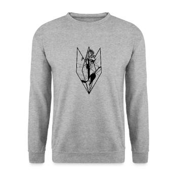 Pôles - Déesse géométrique - Sweat-shirt Unisexe - gris chiné - Devant - Alina (178cm) & Michal (187cm)