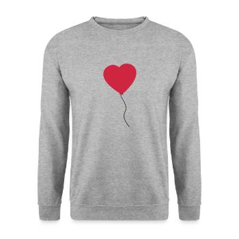 Love Heart Balloon - Unisex Sweatshirt - salt & pepper - Front - Alina (178cm) & Michal (187cm)