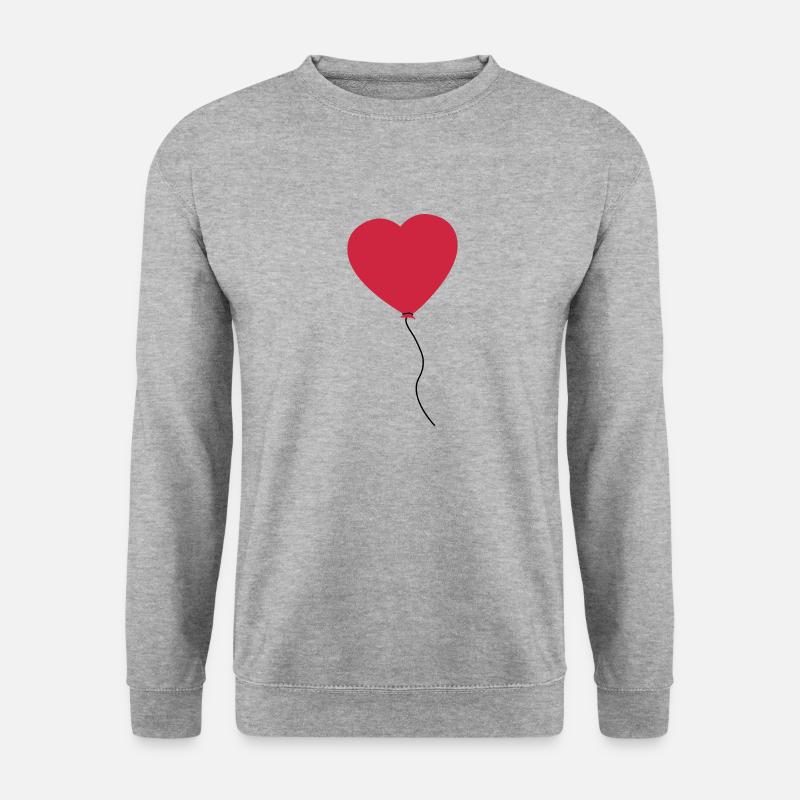 Love Heart Balloon - Unisex Pullover - Weißgrau meliert