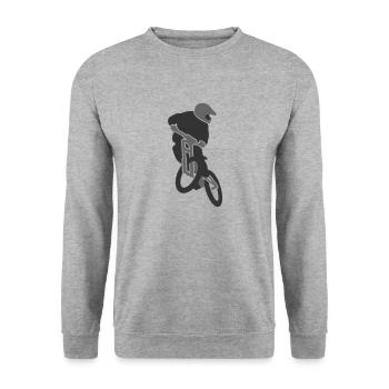 mountain_biker_v1 - Sweat-shirt Unisexe - gris chiné - Devant - Alina (178cm) & Michal (187cm)