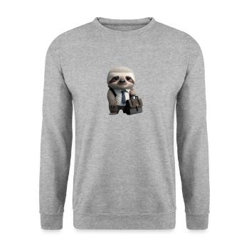 Business Sloth - Unisex Sweatshirt - salt & pepper - Front - Alina (178cm) & Michal (187cm)
