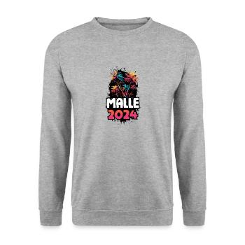 Malle Party Crew - Unisex Sweatshirt - salt & pepper - Front - Alina (178cm) & Michal (187cm)