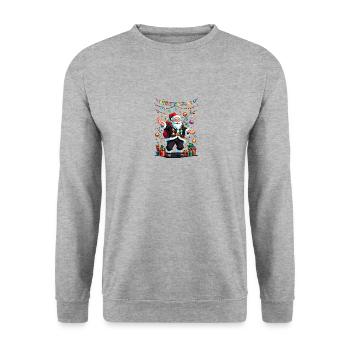 Merry Christmas Family Xmas merry christmas - Unisex Sweatshirt - salt & pepper - Front - Alina (178cm) & Michal (187cm)