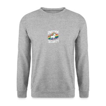 Sécurité des licornes Devise de la licorne Sécurité des licornes - Sweat-shirt Unisexe - gris chiné - Devant - Alina (178cm) & Michal (187cm)