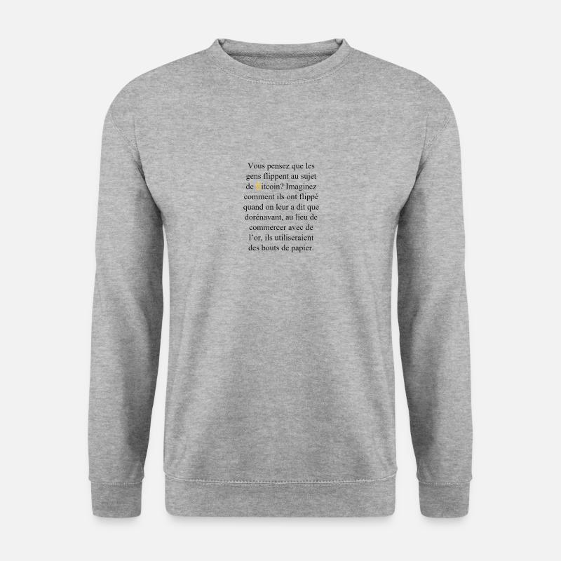 ₿TeeSee - Unisex Pullover - Weißgrau meliert