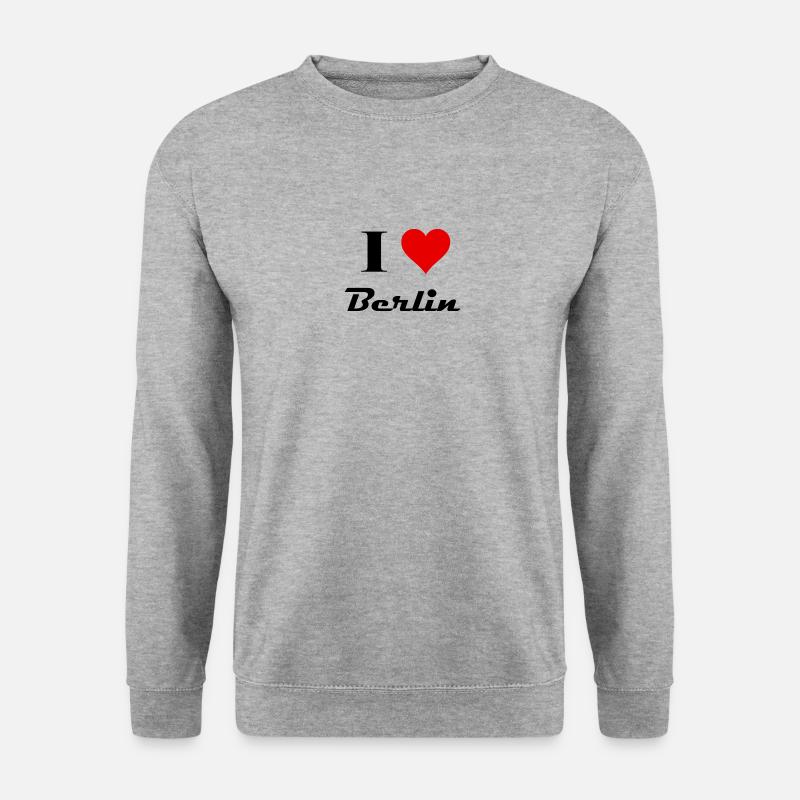 I Love Berlin - Unisex Pullover - Weißgrau meliert