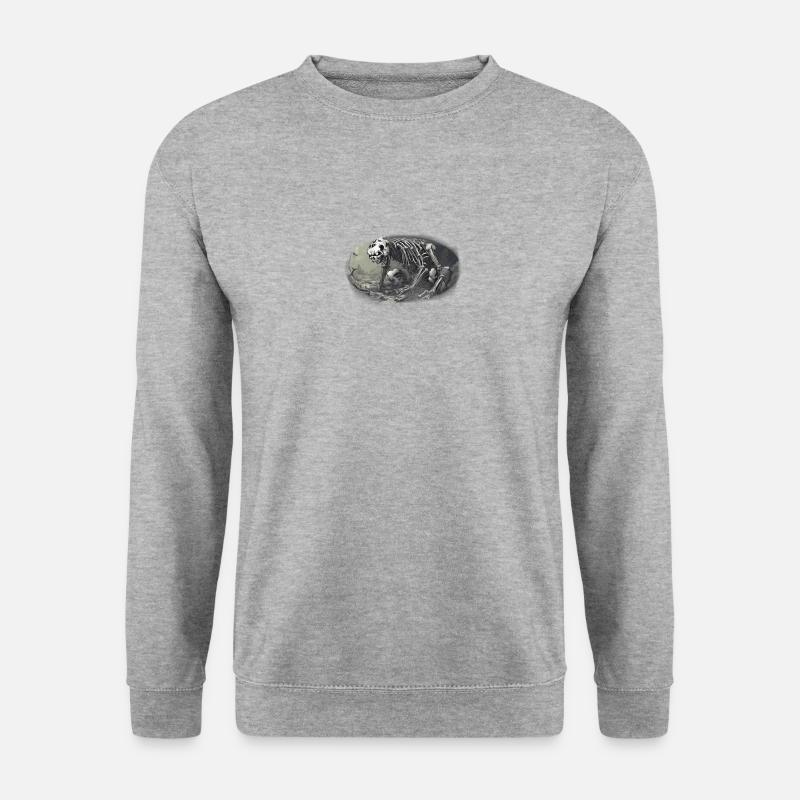 Pandaskelett - Unisex Pullover - Weißgrau meliert
