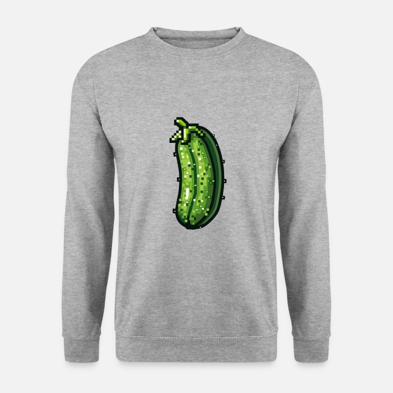 Gurke Pixel Symbol - Unisex Pullover - Weißgrau meliert