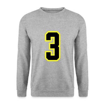 Justaucorps à 3 chiffres - Sweat-shirt Unisexe - gris chiné - Devant - Alina (178cm) & Michal (187cm)
