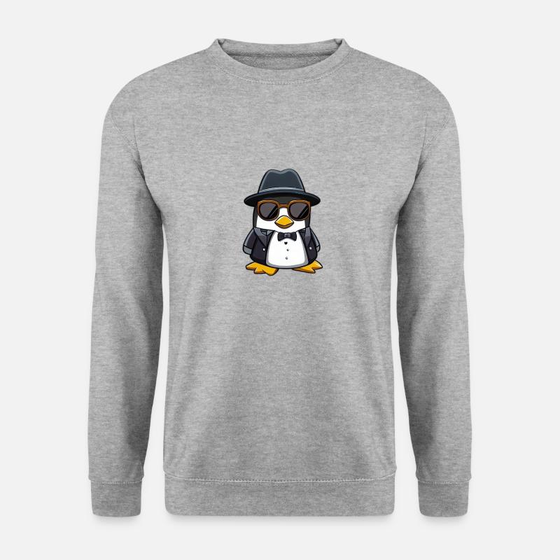 Pinguin - Unisex Pullover - Weißgrau meliert