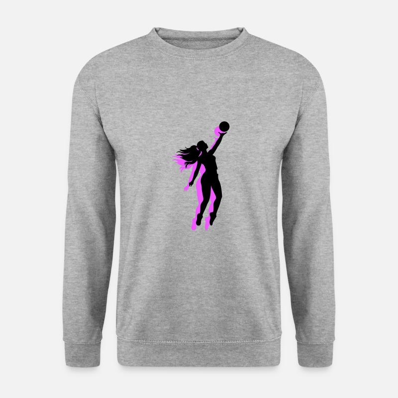 Volleyball Spielerin Symbol - Unisex Pullover - Weißgrau meliert
