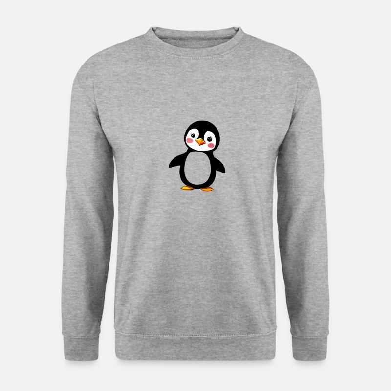 Pinguin - Unisex Pullover - Weißgrau meliert