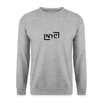 Future City Design – 3-digit - NYC black - Unisex Pullover - Weißgrau meliert - Vorne - Alina (178cm) & Michal (187cm)