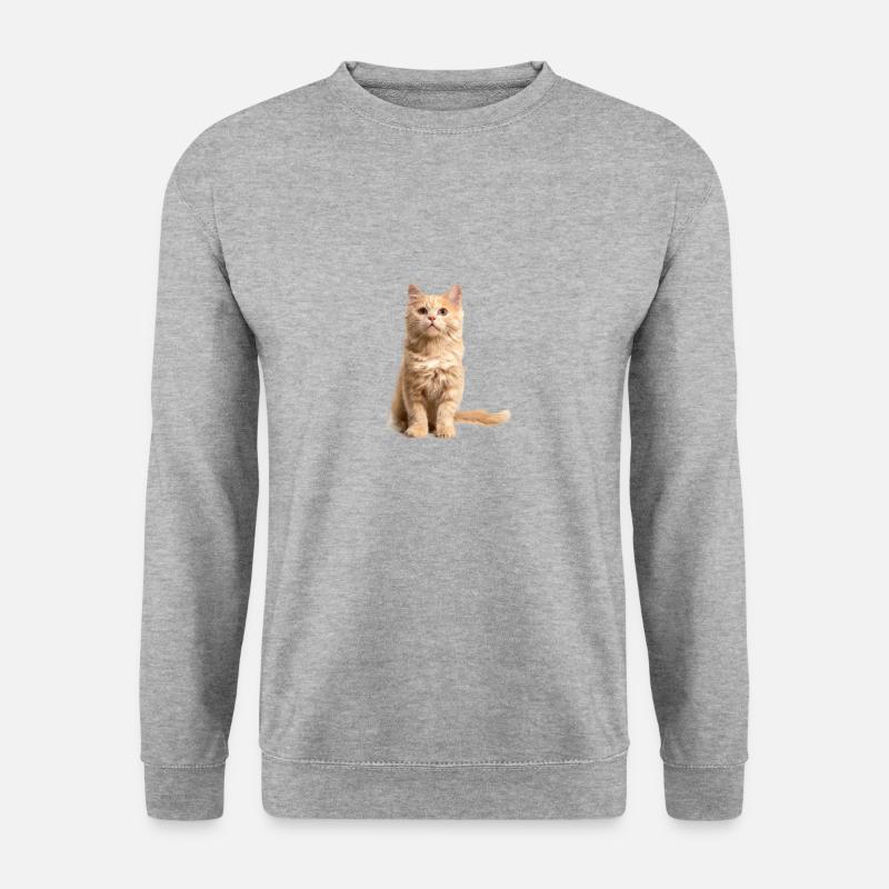 Rothaarige Katze - Unisex Pullover - Weißgrau meliert