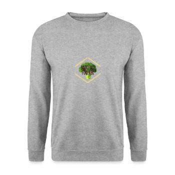 broccoli forever - Unisex Pullover - Weißgrau meliert - Vorne - Alina (178cm) & Michal (187cm)