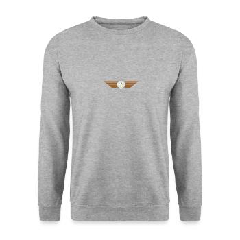 Bird flying badge - Unisex Sweatshirt - salt & pepper - Front - Alina (178cm) & Michal (187cm)