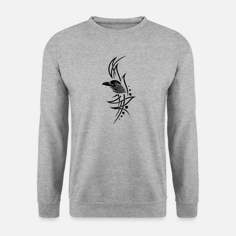 Tribal, tattoo with crows head. - Unisex Sweatshirt - salt & pepper