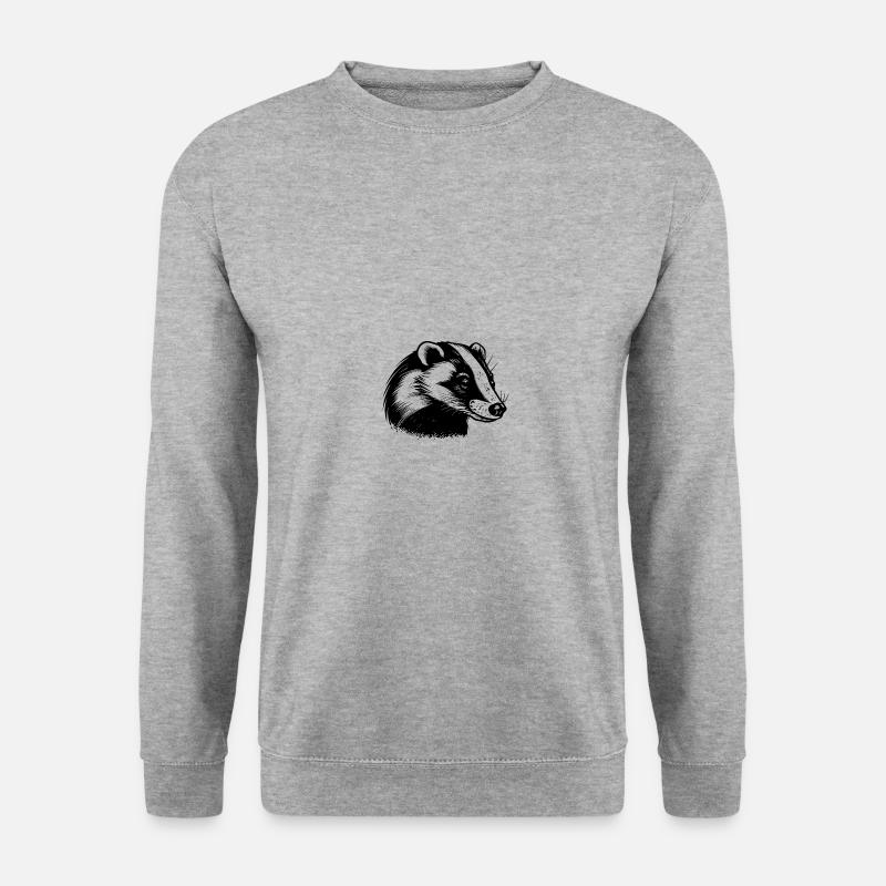 Dachs - Unisex Pullover - Weißgrau meliert