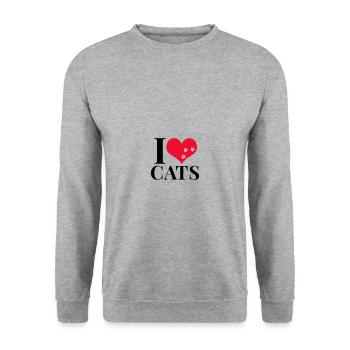 J'aime les chats - Sweat-shirt Unisexe - gris chiné - Devant - Alina (178cm) & Michal (187cm)