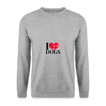 J'aime les chiens - Sweat-shirt Unisexe - gris chiné - Devant - Alina (178cm) & Michal (187cm)