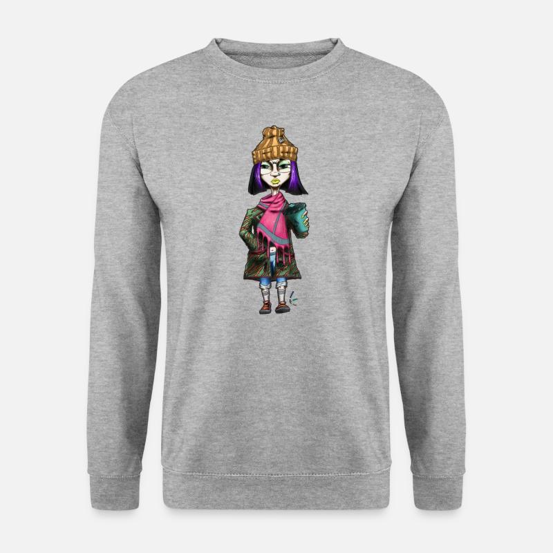 OrganicBeatTiger - Unisex Pullover - Weißgrau meliert