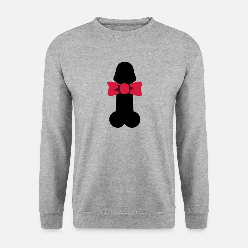 Penis Geschenk Schleife, Sir Penis - Unisex Pullover - Weißgrau meliert