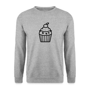 Muffin - Unisex Pullover - Weißgrau meliert - Vorne - Alina (178cm) & Michal (187cm)