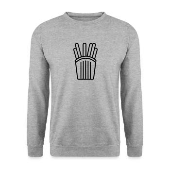 French fries - Unisex Sweatshirt - salt & pepper - Front - Alina (178cm) & Michal (187cm)