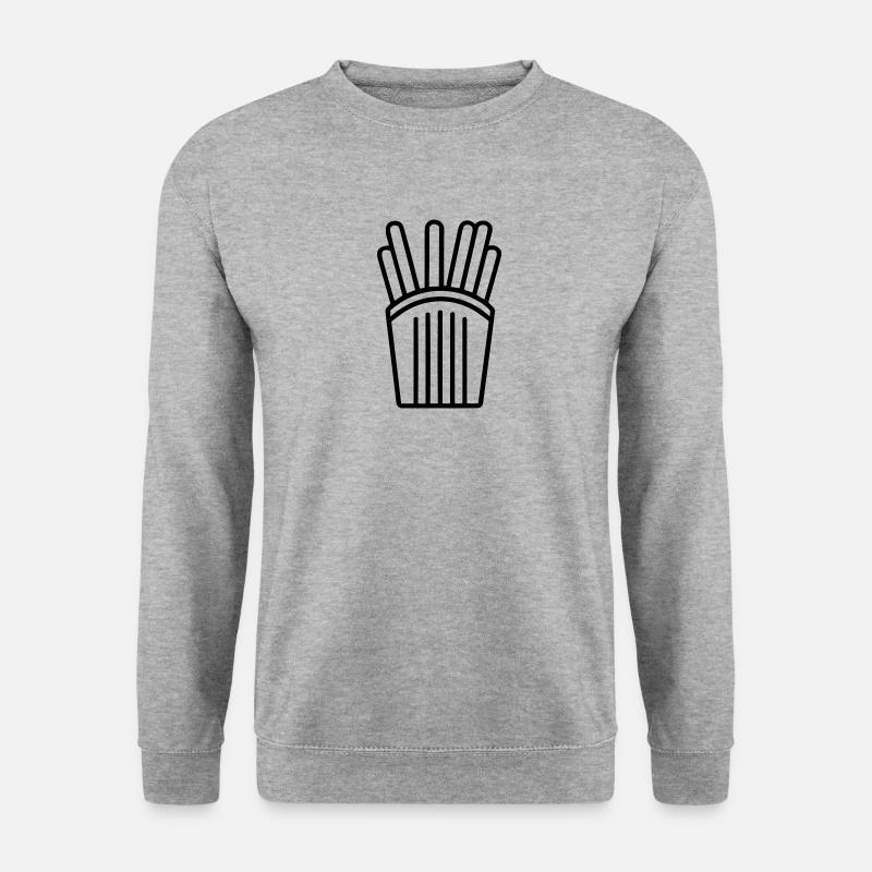 Pommes frites - Unisex Pullover - Weißgrau meliert