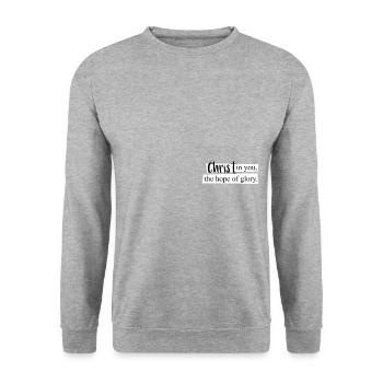 Vêtements chrétiens et Christ en vous - Sweat-shirt Unisexe - gris chiné - Devant - Alina (178cm) & Michal (187cm)