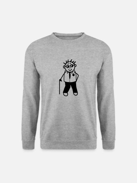 Rüstiger Opa-Alter Mann - Unisex Pullover - Weißgrau meliert