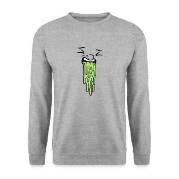 kotzendes gesicht - Unisex Pullover - Weißgrau meliert - Vorne - Alina (178cm) & Michal (187cm)