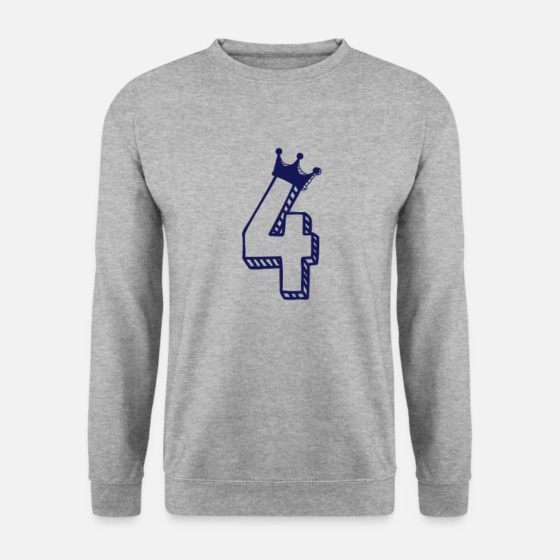 4 Jahre - Unisex Pullover - Weißgrau meliert