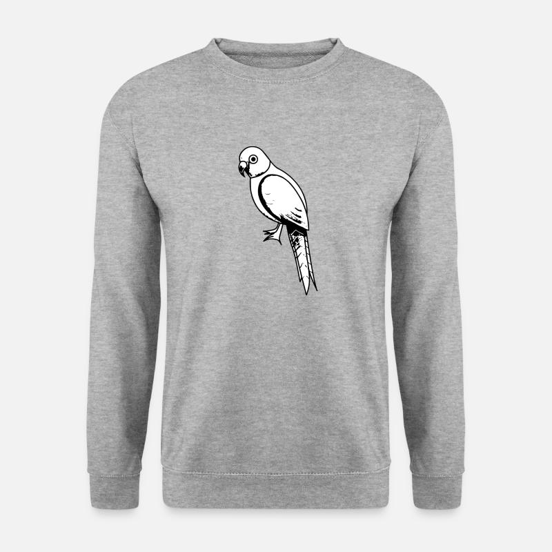 Papagei - Unisex Pullover - Weißgrau meliert