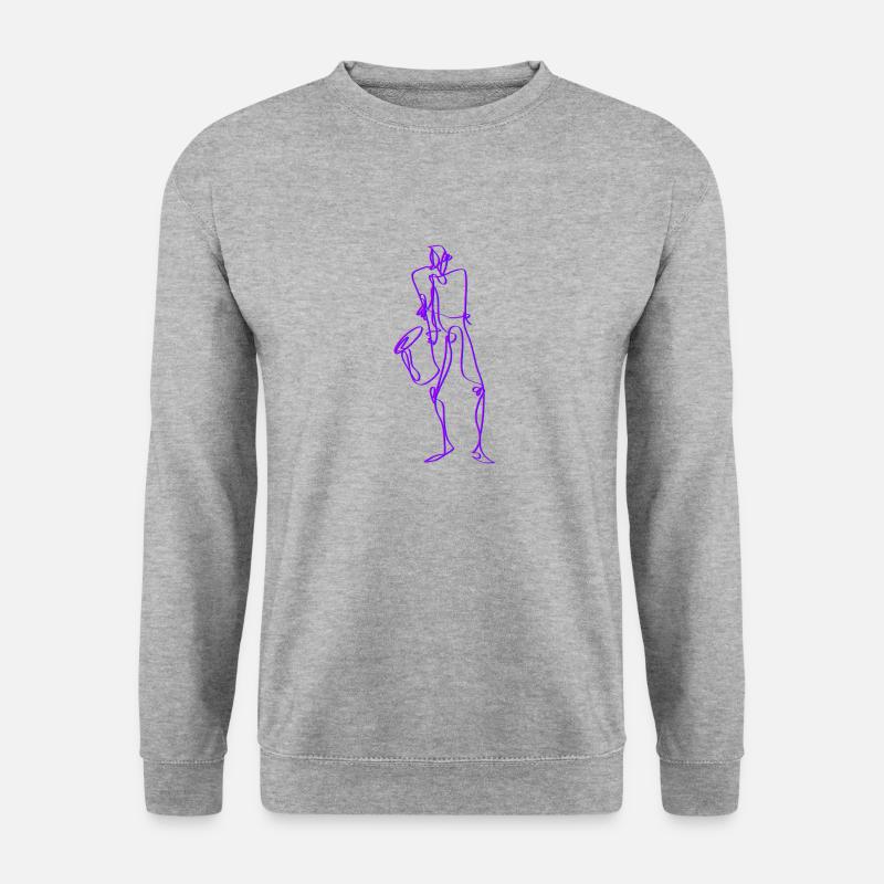 sax02 - Unisex Pullover - Weißgrau meliert